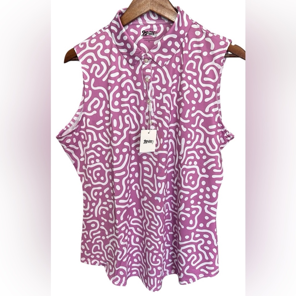 NWT 2 Putt Wrong Fairway Lavender Golf Shirt SZ XL